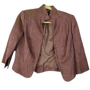 Carmen Marc Valvo Collection Lavender Evening Wedding Holiday Silk Jacket Sz 8